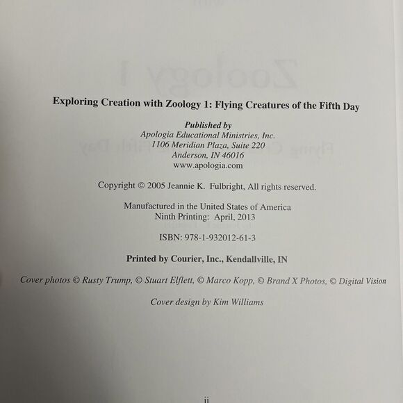 Exploring Creation with Zoology 1 Flying Creatures of the Fifth Day Textbook - Picture 5 of 8